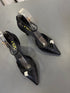 Ladies Elegant Pearl Decor Bow Pointy Toe Heel